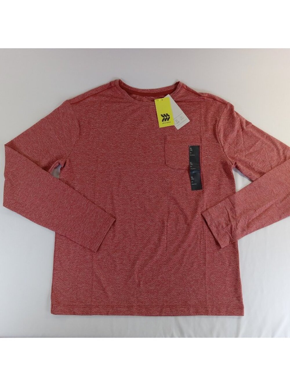 All in Motion Kids Unisex XL 14 Red Heather Long Sleeve Performance Tee Shirt